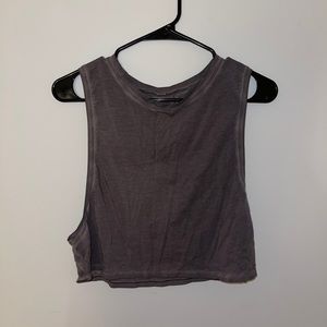 Dark Grey Lululemon Muscle Love Crop Tank *faded detail*